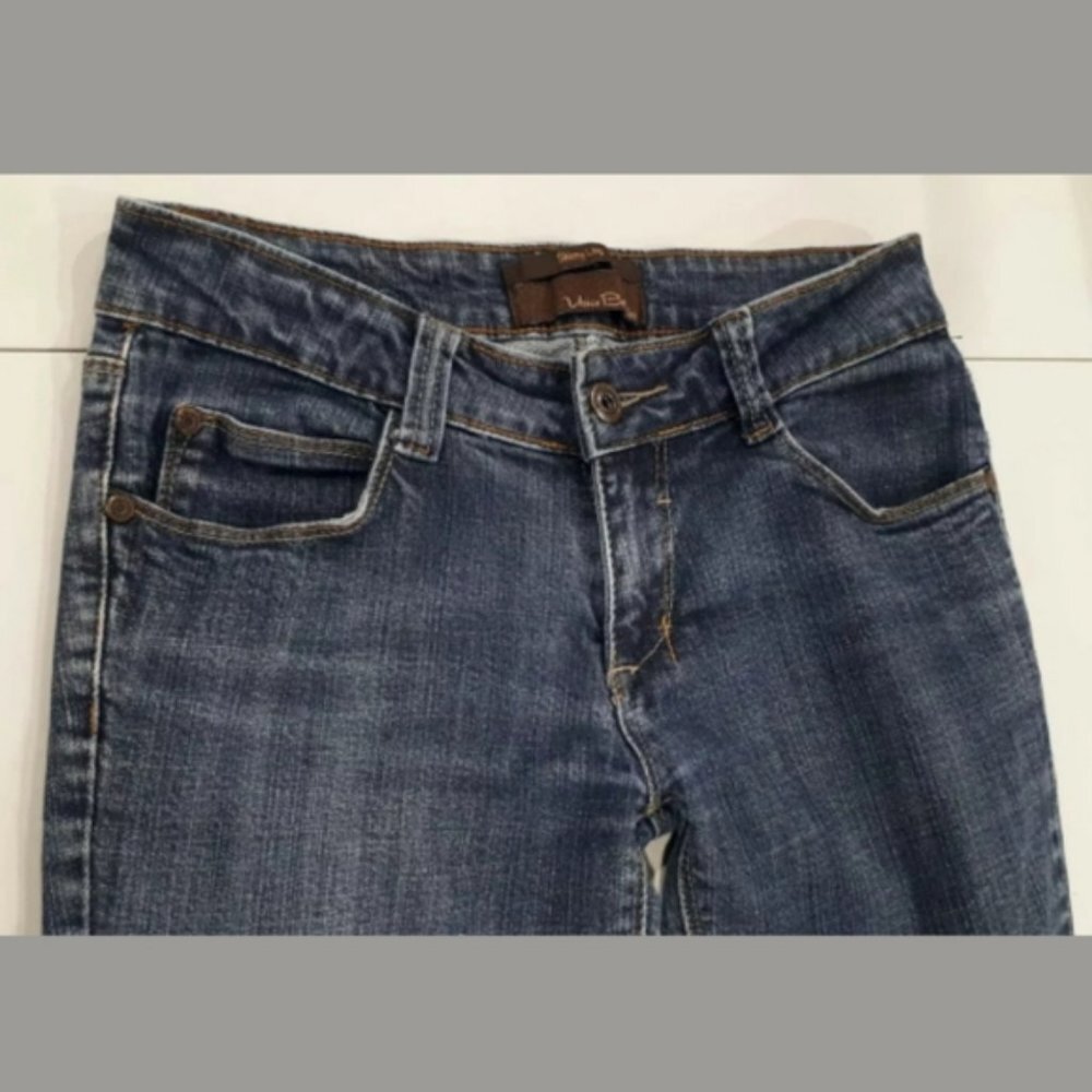Urban Behavior Slim Jeans Destructed Dark Blue Wash Denim Womens Size 3/27 - Picture 4 of 9